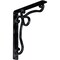 Ekena Millwork Orleans Wrought Iron Bracket, (Single center brace), Antiqued Pewter 1 1/2"W x 10"D x 12"H BKTM01X10X12SOLAPW - alternate 1